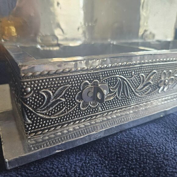 Handcrafted Wooden Dry Fruit Gift Box with Embossed Elephant Design, Decorative - Picture 6 of 14